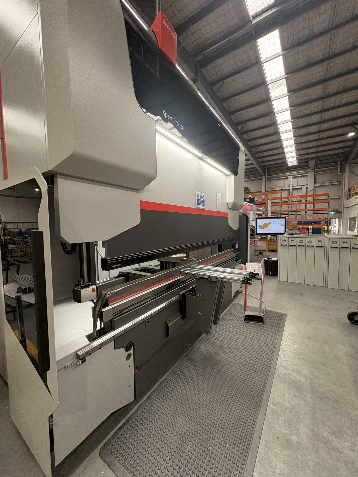 2025 Bystronic Xpert Pro 150T press brake on the Westberg fabrication floor
